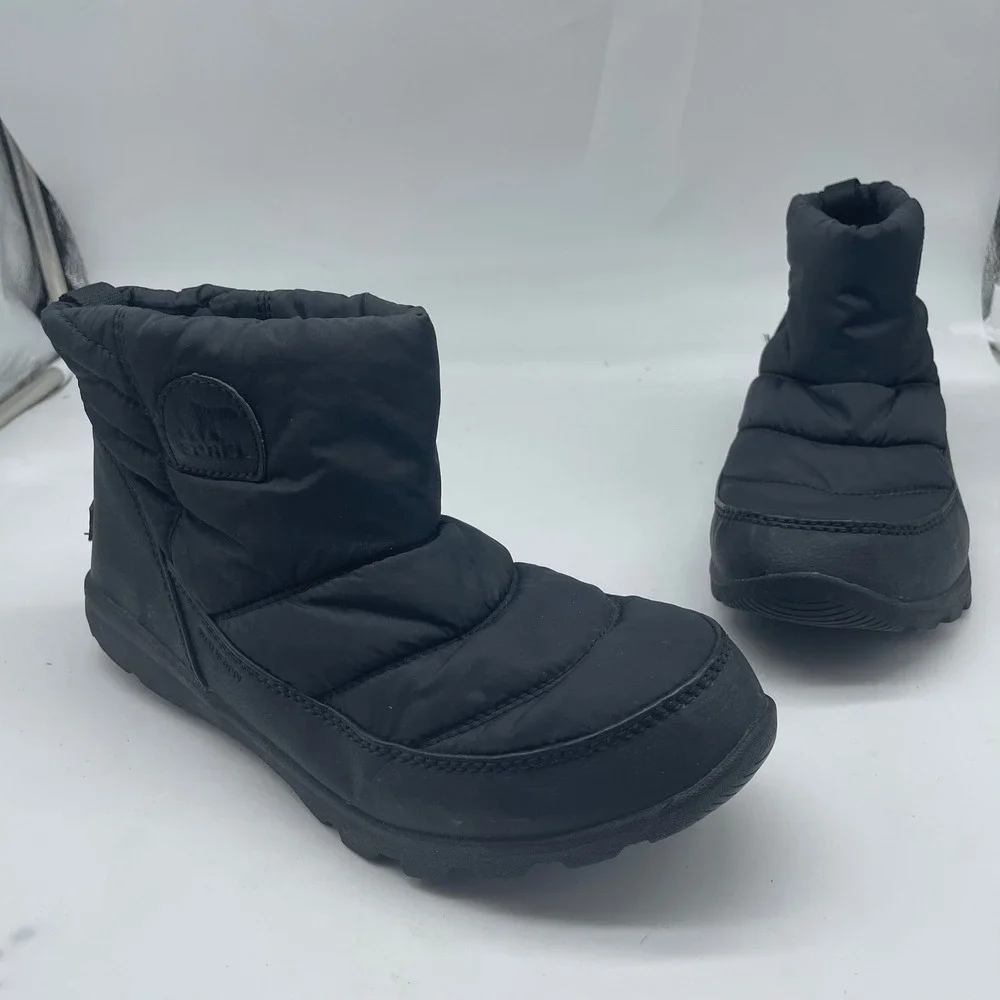 Sorel Out N About Puffy Black‎ Waterproof Winter Ankle Boots NL2692-010 Womens 8